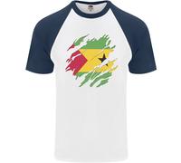 T-Shirt Da Baseball S/S Per Uomo Con Bandiera Di Sao Tome E Principe