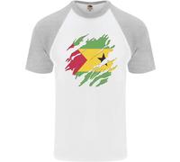 T-Shirt Da Baseball S/S Per Uomo Con Bandiera Di Sao Tome E Principe