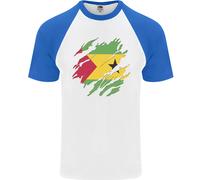 T-Shirt Da Baseball S/S Per Uomo Con Bandiera Di Sao Tome E Principe