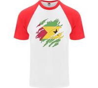 T-Shirt Da Baseball S/S Per Uomo Con Bandiera Di Sao Tome E Principe