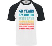 T-Shirt Da Baseball S/S Per Uomo Di 48 Anni Per Il 48° Compleanno