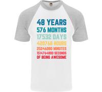 T-Shirt Da Baseball S/S Per Uomo Di 48 Anni Per Il 48° Compleanno
