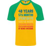 T-Shirt Da Baseball S/S Per Uomo Di 48 Anni Per Il 48° Compleanno