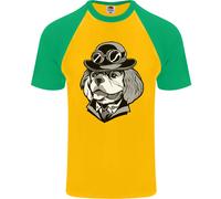 T-Shirt Da Baseball S/S Per Uomo King Charles Spaniel Cavalier Steampunk