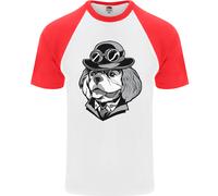 T-Shirt Da Baseball S/S Per Uomo King Charles Spaniel Cavalier Steampunk