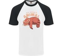 T-Shirt Da Baseball S/S Per Uomo Red Panda Il Mio Animale Spirituale