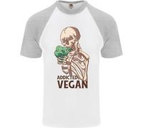 T-Shirt Da Baseball S/S Per Uomo Scheletro Vegano Dipendente Che Mangia Verdure