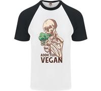 T-Shirt Da Baseball S/S Per Uomo Scheletro Vegano Dipendente Che Mangia Verdure