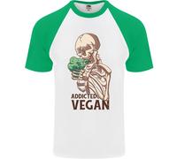 T-Shirt Da Baseball S/S Per Uomo Scheletro Vegano Dipendente Che Mangia Verdure