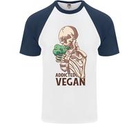 T-Shirt Da Baseball S/S Per Uomo Scheletro Vegano Dipendente Che Mangia Verdure