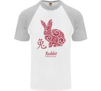 T-Shirt Da Baseball S/S Uomo Anno Del Coniglio Zodiacale Cinese