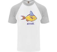 T-Shirt Da Baseball Uomo Great White Shark Wannabe Con Attitudine Goldfish