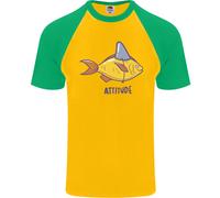 T-Shirt Da Baseball Uomo Great White Shark Wannabe Con Attitudine Goldfish