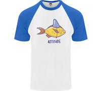 T-Shirt Da Baseball Uomo Great White Shark Wannabe Con Attitudine Goldfish