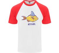 T-Shirt Da Baseball Uomo Great White Shark Wannabe Con Attitudine Goldfish