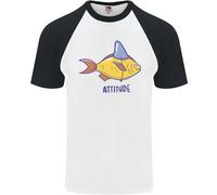 T-Shirt Da Baseball Uomo Great White Shark Wannabe Con Attitudine Goldfish