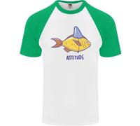 T-Shirt Da Baseball Uomo Great White Shark Wannabe Con Attitudine Goldfish