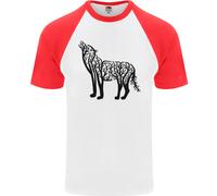 T-Shirt Da Baseball Uomo S/S Wolf Tree Animal Ecology