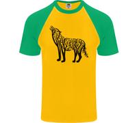 T-Shirt Da Baseball Uomo S/S Wolf Tree Animal Ecology