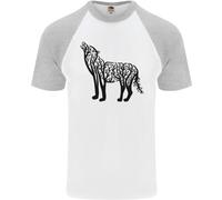 T-Shirt Da Baseball Uomo S/S Wolf Tree Animal Ecology
