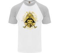 T-Shirt Da Baseball Vintage Warrior Samurai Bushido MMA Skull Uomo S/S