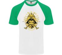 T-Shirt Da Baseball Vintage Warrior Samurai Bushido MMA Skull Uomo S/S