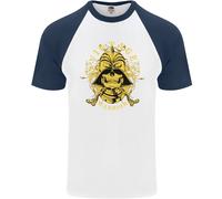 T-Shirt Da Baseball Vintage Warrior Samurai Bushido MMA Skull Uomo S/S
