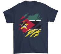 T-Shirt Da Calcio Per Uomini Con Bandiera Del Mozambico 100% Cotone