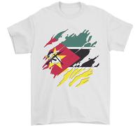 T-Shirt Da Calcio Per Uomini Con Bandiera Del Mozambico 100% Cotone