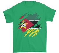 T-Shirt Da Calcio Per Uomini Con Bandiera Del Mozambico 100% Cotone