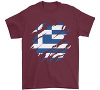 T-Shirt Da Calcio Per Uomini Con Bandiera Della Grecia 100% Cotone