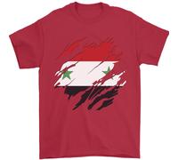 T-Shirt Da Calcio Per Uomini Con Bandiera Della Siria 100% Cotone