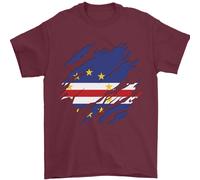 T-Shirt Da Calcio Verdeano Del Giorno Della Bandiera Di Capo Verde 100% Cotone