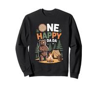 T-Shirt da Campeggio One Happy Dada Camper Daddy First Birthday Felpa
