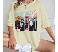 T-shirt da donna a girocollo e maniche corte - Stampa pop art dei Backstreet Boys, atmosfera nostalgica degli anni '90, maglietta retrò della band, moda streetwear, casual estiva L,M,S,XL,XXLAnimale,A