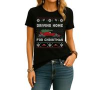 T-shirt da donna Chris Rea - Driving Home for Christmas Ferrari | Ugly Christmas Christmas, Nero , 3XL