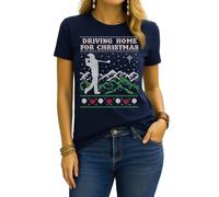 T-shirt da donna Chris Rea - Driving Home for Christmas Golf | Ugly Christmas Christmas Christmas, blu navy, XXL