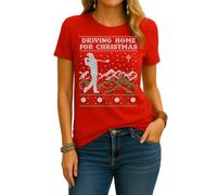 T-shirt da donna Chris Rea - Driving Home for Christmas Golf | Ugly Christmas Christmas Christmas, Colore: rosso, L