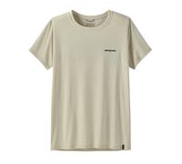 Patagonia - T-shirt tecnico e leggero da escursionismo - W's Cap Cool Daily Shirt Boardshort Logo Dyno White per Donne in Poliestere Riciclato - Taglia S - Beige