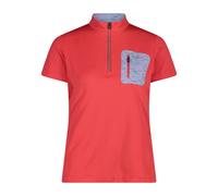 T-shirt da donna con mezza zip CMP Rosso