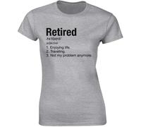 T-shirt da donna con scritta "Retired Adjective Definition Not My Problem", colore grigio, Grigio, L