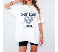 T-shirt da donna Create A Self Love Planet affermazione positiva Self Care