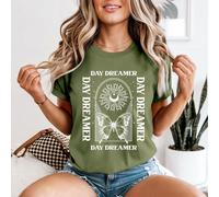 T-shirt da donna Day Dreamer Butterfly Celestial hobby sogni ad occhi aperti
