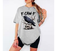 T-shirt da donna F-Caw-F Crow Skull Gothic Animals Dark Aesthetic -a