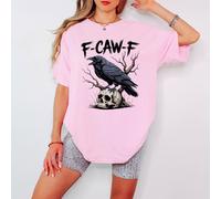 T-shirt da donna F-Caw-F Crow Skull Gothic Animals Dark Aesthetic -a