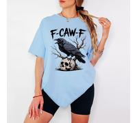 T-shirt da donna F-Caw-F Crow Skull Gothic Animals Dark Aesthetic -a
