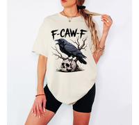 T-shirt da donna F-Caw-F Crow Skull Gothic Animals Dark Aesthetic -a
