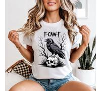 T-shirt da donna F-Caw-F Raven Dark Art Gothic Skull -a