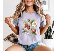 T-shirt da donna Feeling Berry Good Strawberry Fruit Food acquerello botanico