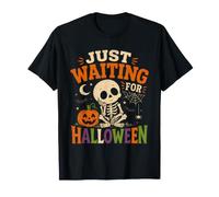 T-Shirt da Donna Just Waiting Halloween Skeleton Tee Maglietta